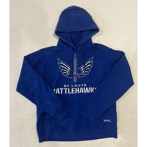 XFL St Louis Battlehawks Football Sweatshirt Hoodie Mens M Blue Pullover